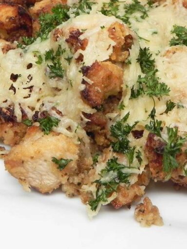 Receta de bocaditos de gallo con queso parmesano para freír en el aire